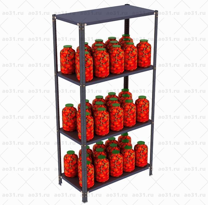 Стеллаж MS Standart black 2000x1000x500/4