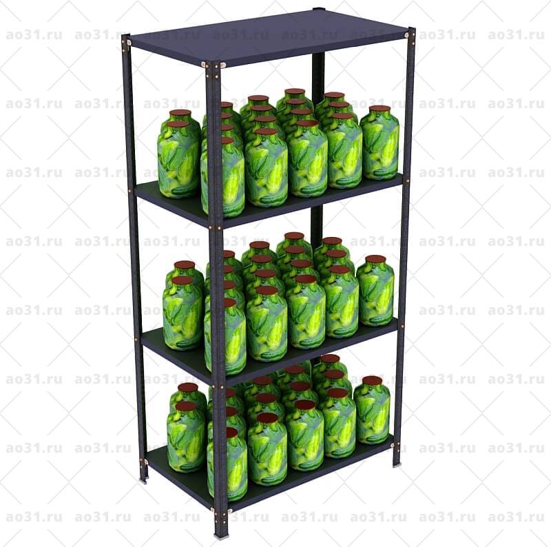Стеллаж MS Standart black 2000х1000х600/4
