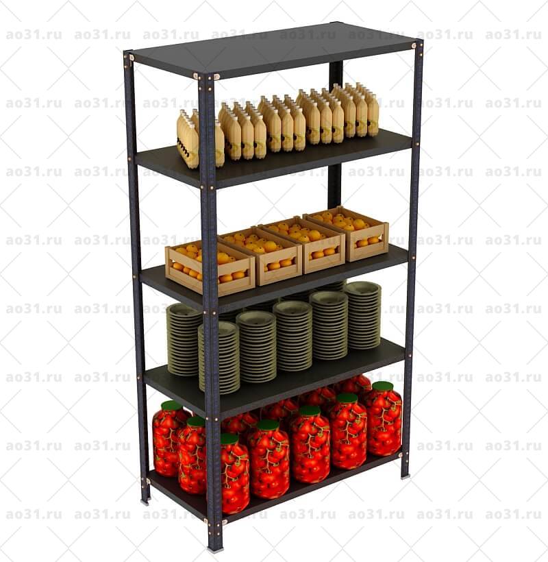 Стеллаж MS Standart black 1850х1000х500/5