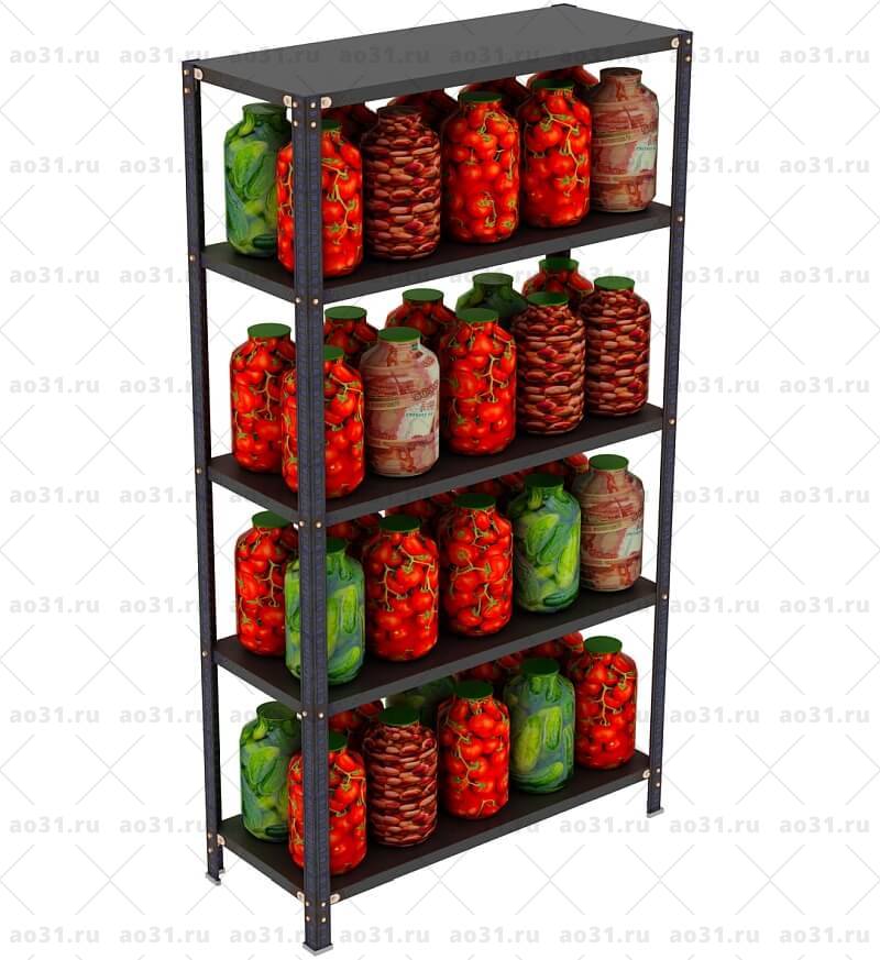Стеллаж MS Standart black 1850x1000x400/5